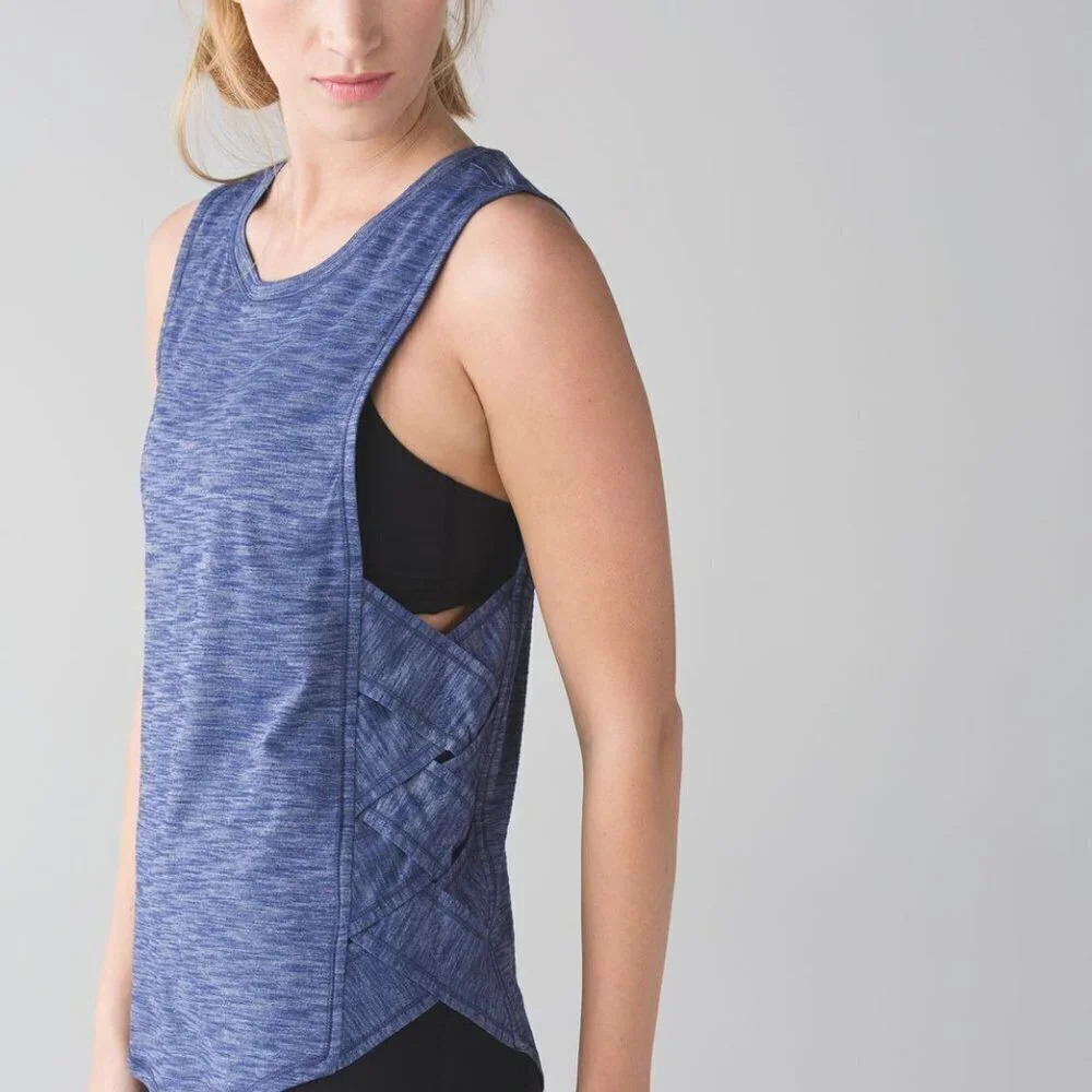 Lululemon Var-City Muscle Tank Heathered Hero Blue